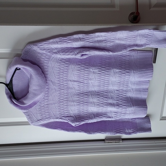 Christopher & Banks Petite Lavender Turtleneck Sweater Pm - Picture 2 of 10